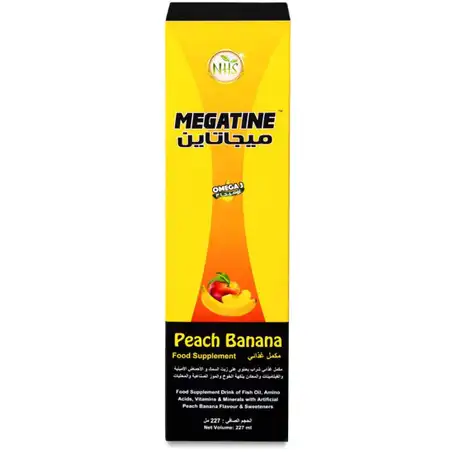 ميجاتاين اوميجا 3 زيت السمك بنكهة الخوخ والموز 227 مل شراب