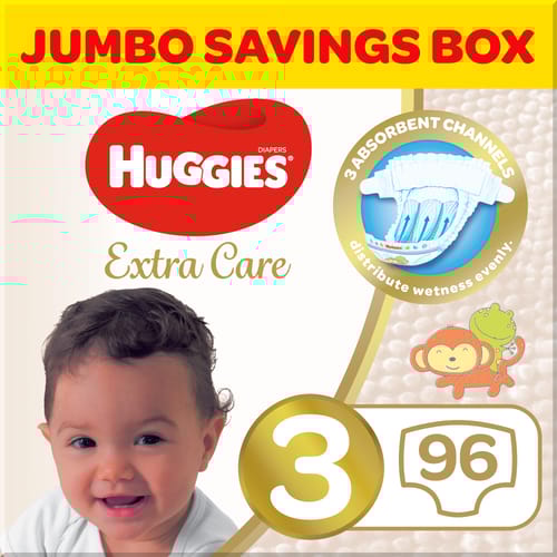 Huggies Extra Care, Size 3 96Pc