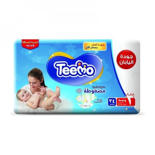Teemo Baby Diapers, Size 3 34Pc