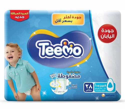 Teemo Baby Diapers, Size 5 28Pc
