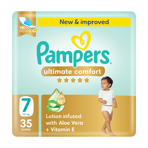 Pampers Ultimate Comfort Taped Diapers, Size 7 (15+Kg) 35Pc