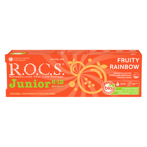 R.O.C.S Toothpaste Junior Fruity Rainbow For Children 6-12 Years