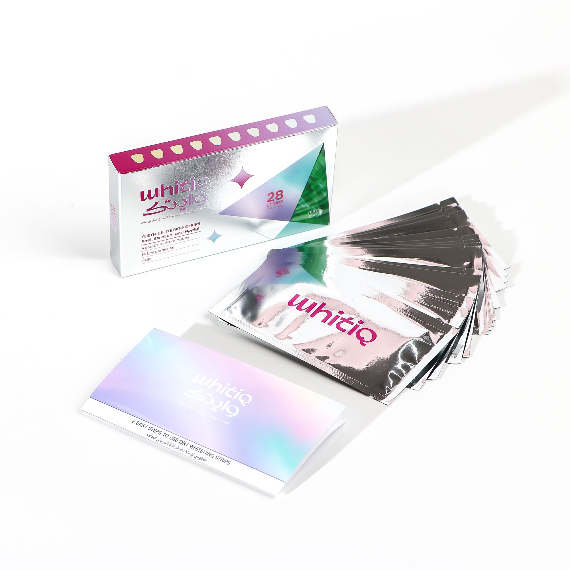 WHITIQ PAP dry teeth whitening strips - Mint